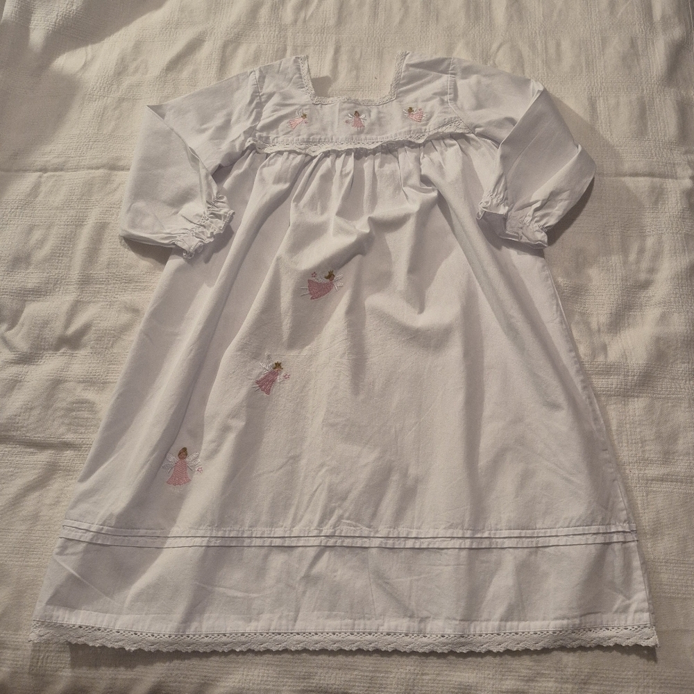 Powell Craft girls nightgown 8/9 years white Maddy Girls Angel embroidered VGUC